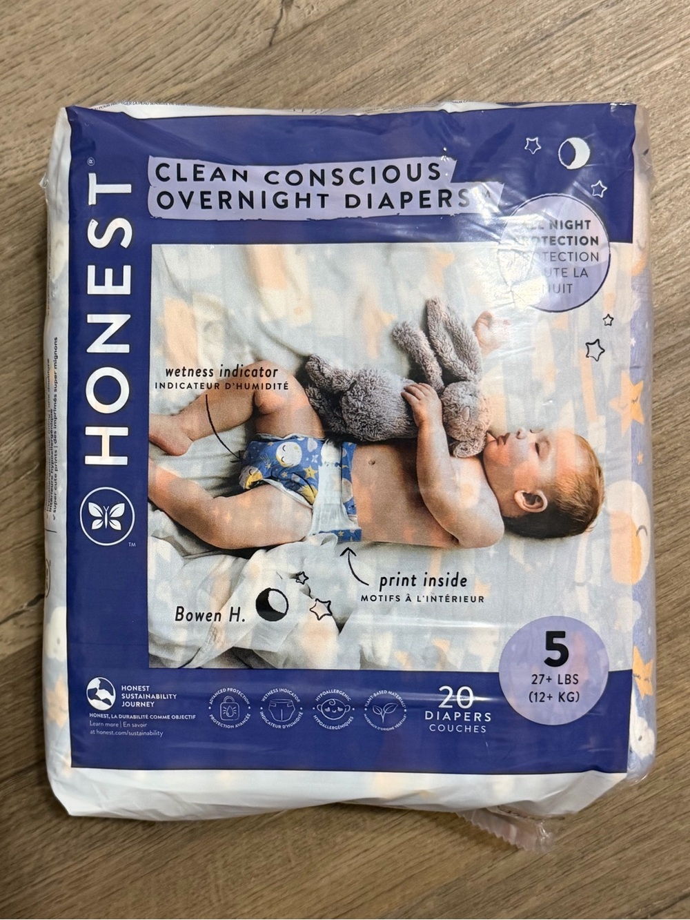 Honest Overnight Diapers Size 5 20 Ct - New in Package